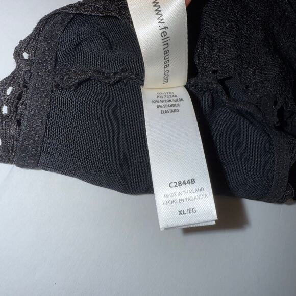 Felina Lace Longline Bralette (Black) Women’s Size XL Wireless Racerback Bra - Picture 8 of 11
